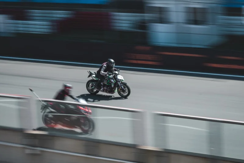 Motorrijder actie shot